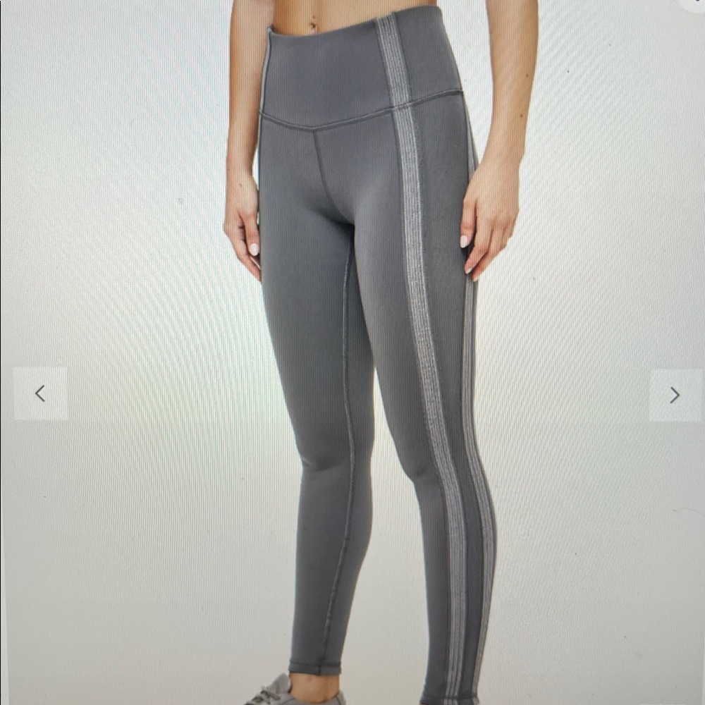 Lululemon Athletic Power Lines Pant Leggings 10 titanium/ dark chrome